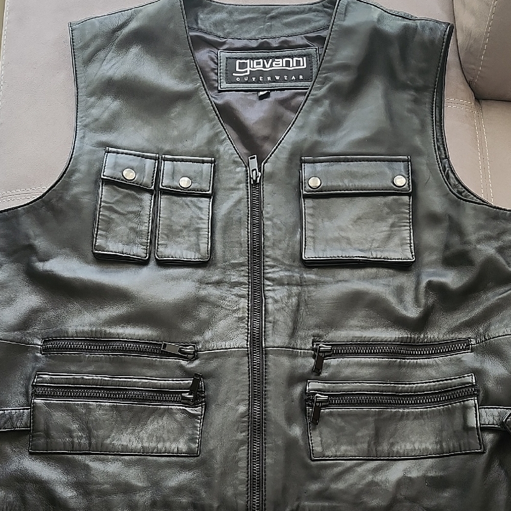 Black Leather Vest for Men